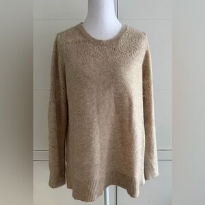 LOFT Women's Beige Crew Neck Sweater